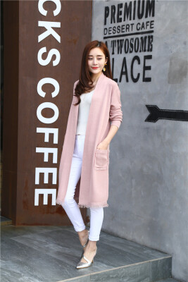 

2017 autumn fashion coat new Korean fashion all-match loose in the long tassel long sleeved sweater