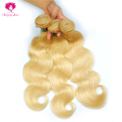 

Amazing Star Hair 7A Brazilian Virgin Hair Body Wave 3 Bundles Blonde Hair 613 Remy Human Hair Weave Extensions Soft And Bouncy