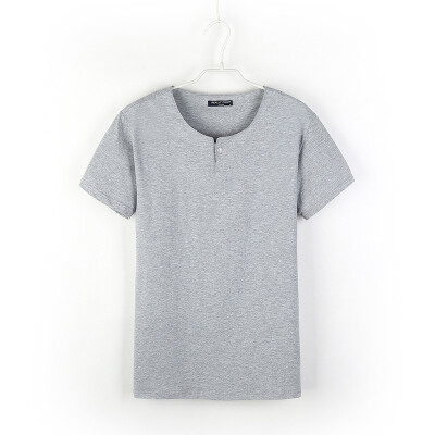 

Men's new cotton T-shirt men's solid color round neck short sleeve T-shirt