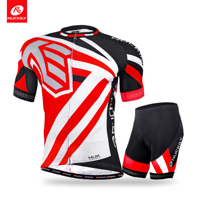 

NUCKILY Men's summer short sleeve biking jersey with short set professional cycling wear for cyclist