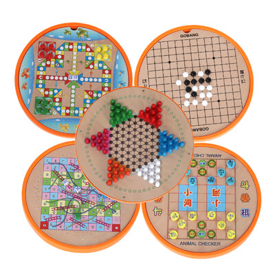 

Cute pudding children&39s toys multi-function five-chess one checkers flight chess boys&girls educational toys