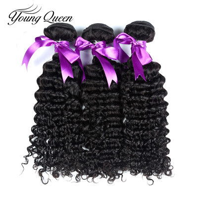 

Youngqueen Brazilian Virgin Hair Deep Wave 3 Bundles 100% Unprocessed Human Hair Weave Brazilian Deep Wave