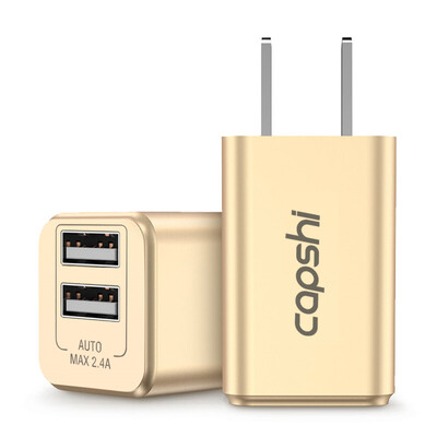 

Capshi Apple Charger Dual Port Charger USB Phone Charger TC029 Gold 24A Applicable Huawei Millet OPPO Meizu VIVO Samsung&other mobile phone charging head
