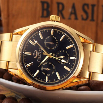 

CHENXI Gold Watch Men Watches Top Brand Luxury Wristwatch Golden Quartz Wrist Watch Male Elegant Clock