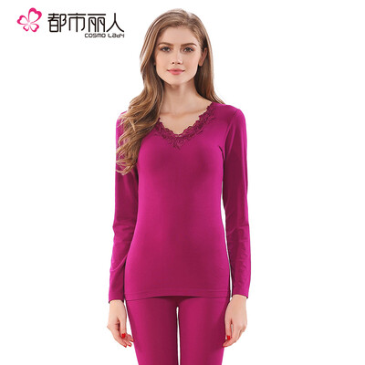 

City beauty thin women‘s warm V collar underwear