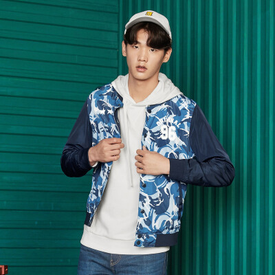 

Semir Jacket Male 2017 Fall Baseball Men's Camouflage Sports Jacket Tide Two-sided Dresser Student 13316081125 Blue Tone M