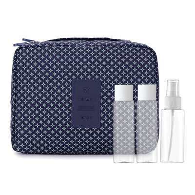 

Beauty skin language travel cosmetic bag wash bag bottle set MF0575 portable - navy blue star cosmetic bottle empty bottle waterproof large capacity wash bag