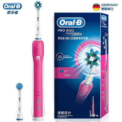 

Braun Oral B D16.523U 600 3D звуковая волна smart электрическая зубная щетка розовая версия