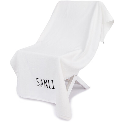 

Sanli combed cotton Zhen perfect color embroidered words padded towel 1 70 × 140cm soft and comfortable absorbent wrap 560 g white
