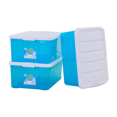 

Alice IRIS Green Plastic Storage Organizer Storage Box SSB-40 WhiteTransparent Blue 40L 3 Pack