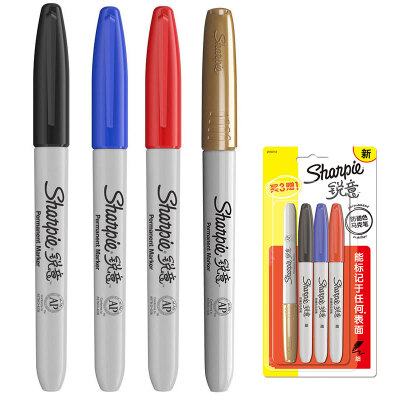 

Sharpie faded mark pen fine black blue red gold blister 4 sticks