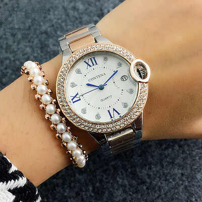 

Luxury Diamond Business Wristwatches CONTENA Elegant Ladies Dress Watch Fashion Women Crystal Watch