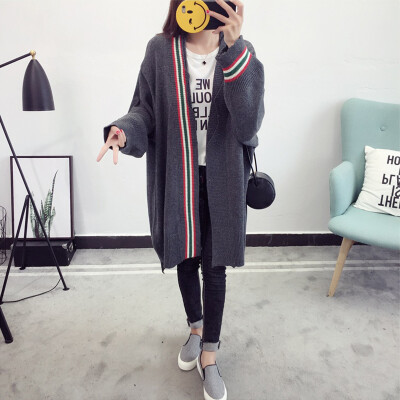 

sustory women&39s 2017 autumn&winter paragraph loose Korean version of the long sweater sweater sweater jacket SRSU013 dark gray all