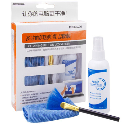 

ECOLA) CD-EL130 Multifunctional computer cleaning kit Screen cleaner (cleaning liquid 100ML + ultra-fine fiber cleaning cloth + keyboard cleaning brush