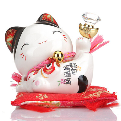 

Golden Flower Workshop Sparkling Blossom Open Mini Lucky Cats Valentine&39s Day Wedding Gifts Trick Peach Blossom Tank Creative Car Office House Decoration SE5013