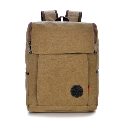 

High Quality Men's Backpacks men solid zipper cover vintage canvas backpack bag mochilas masculinas rucksack bagpack school bags