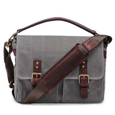 

ONA 024GR The Prince Street Prince Sony Microphone Single Shoulder SLR Camera BagProfessional Photography Bag Leisure Canvas Bag Handmade Classic Gray