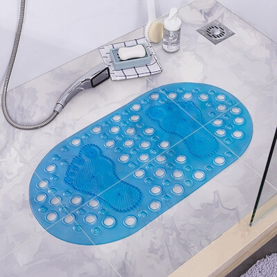 

FOOJO bathroom mat 2 strips waterproof non-slip mat 6837cm transparent blue