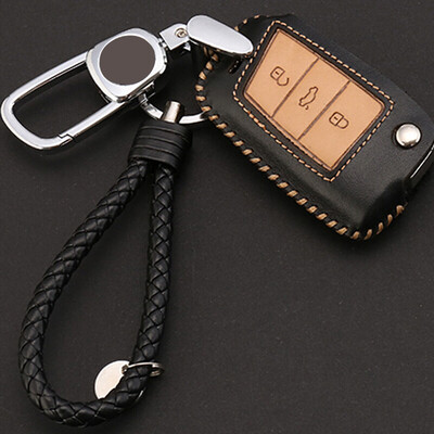 

Huashi public key package Volkswagen leather key set key ring protection cover modified special A section - wine red