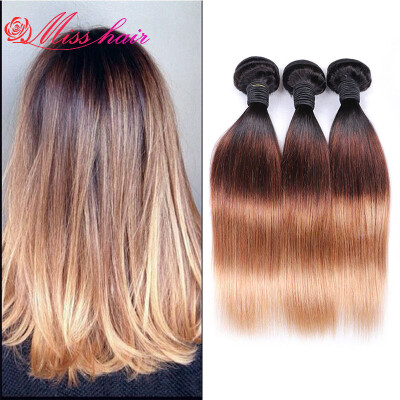 

Malaysian Virgin Hair Straight Ombre Human Hair Bundles 4 Bundles 1B/4/27 Ombre Weave 7A Virgin Hair Malaysian Hair Straight