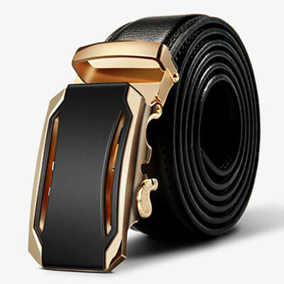 

New leather men 's belt automatic buckle belt Korean trend leisure youth student belt