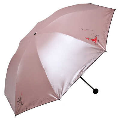 

[Jingdong Supermarket] Paradise umbrella faint no text tattoo coffee anti-curling three fold sunny umbrella umbrella coffee 33317E