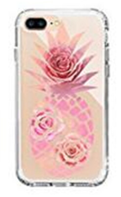 

3pcs Pineapple with Rose Flower Clear Design Printed Plastic Hard with TPU Bumper Protective iPhone 7 Plus (2016) / iPhone 8（2017）