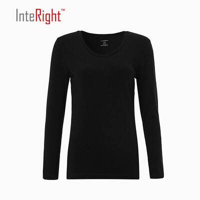 

INTERIGHT Women V Collar Shirt Hemp  Pink