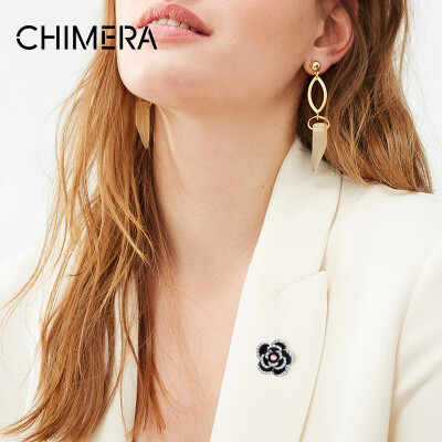 

CHIMERA accessories jewelry black rose alloy brooch tie pin brooch black and white