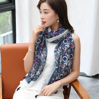 

STORY Of SHANGHAI Women's scarves Autumn and winter warm scarves Shawl leaves Totem army green