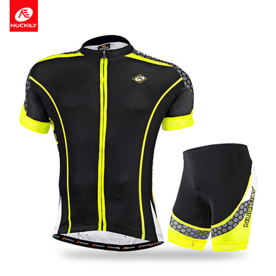 

NUCKILY Mens summer cool max cycling apperal short sleeve cycling jersey&short set