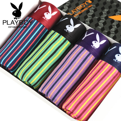 

Playboy мужское нижнее белье мужские цветные полосатые хлопчатобумажные брюки с плоским хвостом дышащие четвероногие брюки 4 загруженные фиолетовые полосы зеленый бар красные стержни синие полосы XL (175/100)
