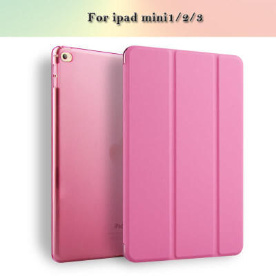 

Keymao Case for iPad mini 1 2 3, Tri-fold smart case Ultra Slim PU Leather Transparent Back Case for iPad mini cover case