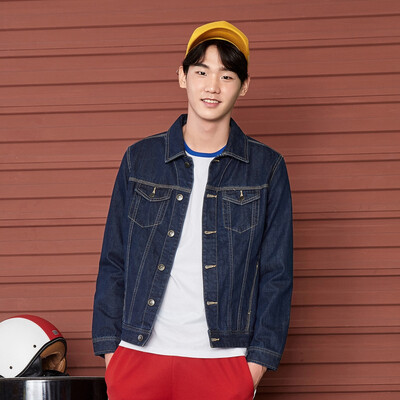 

Semir cowboy jacket male 2017 autumn men's fashion jacket cotton letters printed handsome tide 11316081005 cowboy primary color M