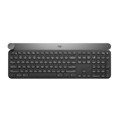 

Logitech Craft Wireless Keyboard - Deep Gray Intelligent Control Knob Bluetooth Superior Dual Mode Connection Multiple Device Connection Switch