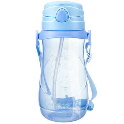 

BABISIL Childrens Cup Large-capacity Sports Straw Cup Kettle Childrens Training Drinking Water Cup Beans 500ml Blue BS5038