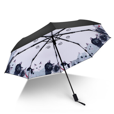 

iRain Umbnella Sunshade Folding UV umbrella Umbrella Umbrella Sun umbrella Three folding umbrella Vinyl umbrella Umbrellas Cat Story