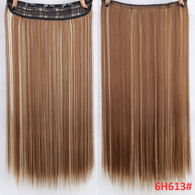 

22 inch55cm Long Straight Women Clip in Hair Extensions Black Brown High Tempreture Synthetic Hairpiece