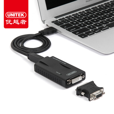 

UNITEK usb to DVI VGA converter usb30 external graphics high-definition interface multi-screen adapter computer connection TV display adapter cable Y-3801