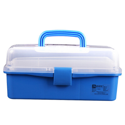 

Yi Naite childrens painting art toolbox nail transparent three-layer plastic storage tool box medicine box sky blue A116