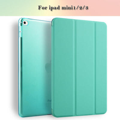 

Keymao Case for iPad mini 1 2 3, Tri-fold smart case Ultra Slim PU Leather Transparent Back Case for iPad mini cover case