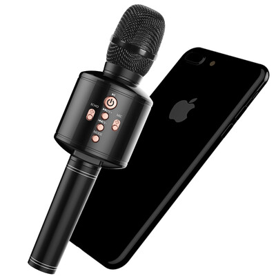 

EARISE Q8 mobile phone microphone wireless Bluetooth national K song treasure condenser microphone sing anchor special cool black