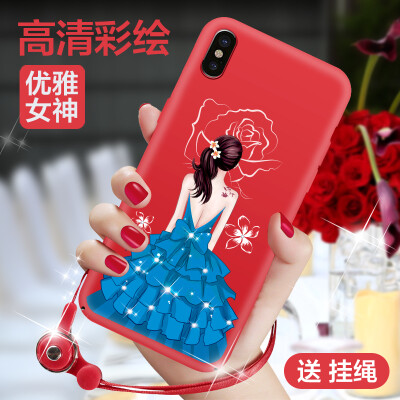 

Mo Fan Apple X mobile phone shell iPhoneX mobile phone shell Apple X / 10 protective sleeve All-inclusive protection shatter-resistant hard shell 3D three-dimensional relief painted creative female models Pinaran