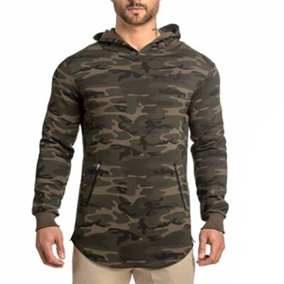 

2017 Fall Muscle Brothers Men New Sweater Casual Hooded Pullovers Windproof Camouflage Tuxedo