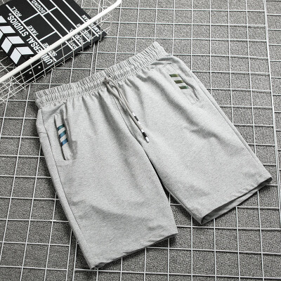 

SHUYI Men short pants cotton Loose Trend Shorts Pure Color Solid Color Simple Sports Shorts Running Pants