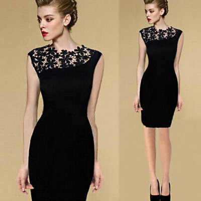 

Lovaru ™Irregular sloping shoulder cultivate one's morality show thin elegant high-grade lace hollow out hip dress dress pack