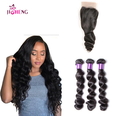 

Wave 3 Bundles With SQ Hair Lace Closure 4x4 FreeMiddleThree Part Wet And Wavy Peruvian Hair Weave Bundles With Closure