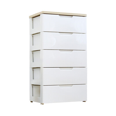 

Alice IRIS environmental protection material HG5 layer drawer storage cabinet locker wardrobe HG-555B white pear
