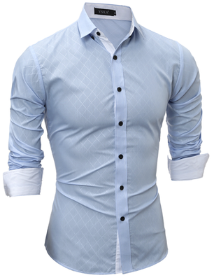 

Brand 2017 Fashion Male Shirt Long-Sleeves Tops Classic Lined With Dark Lines Mens Dress Shirts Slim Men Shirt