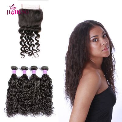 

SQ Hair 8A Brazilian Virgin Hair With closure Brazilian Natural Wave 4 Bundles With Closure Human Hair Bundles With Lace Closures